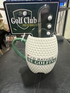 Golf Ball Mug Golfer's Gift Set 16oz I'd Rather Be Golfing Pen Putter 3 Balls